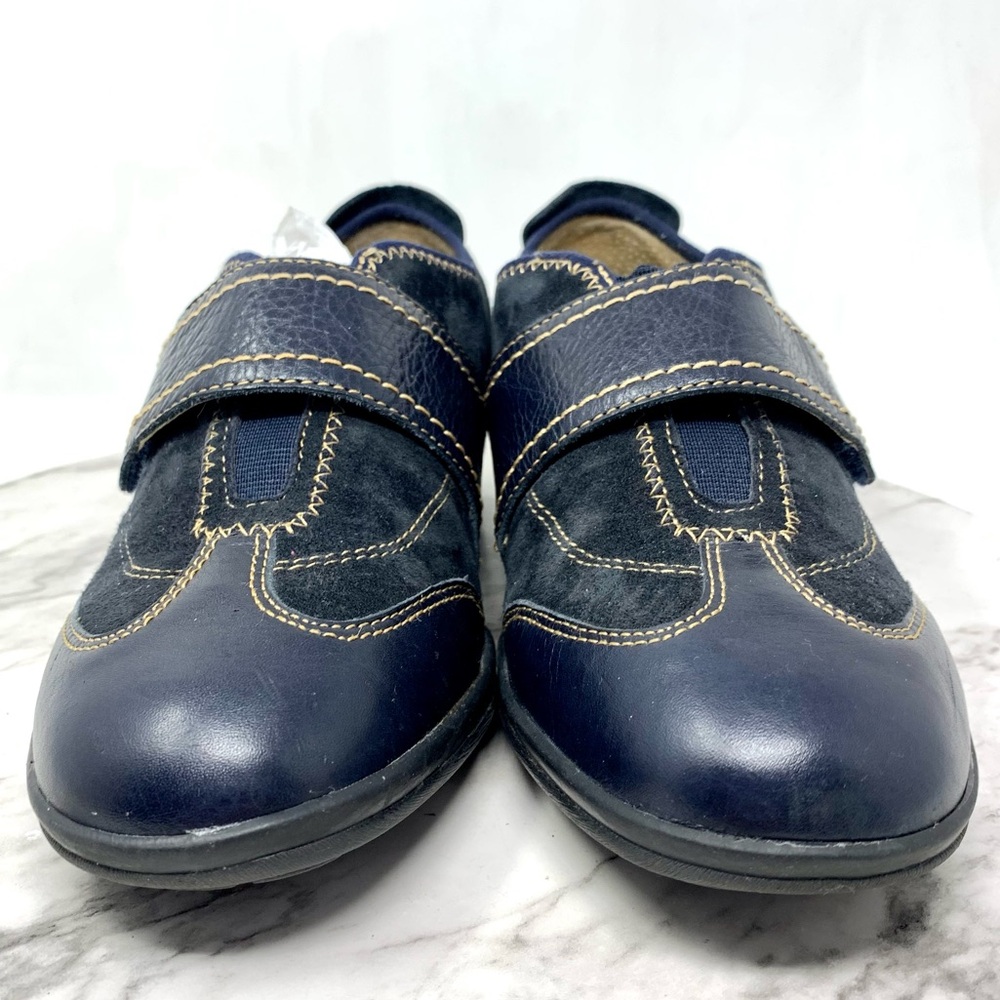 Softspots Navy Suede/Leather Comfort Sneakers 8.5 Wide Casual Sporty - Picture 4 of 12